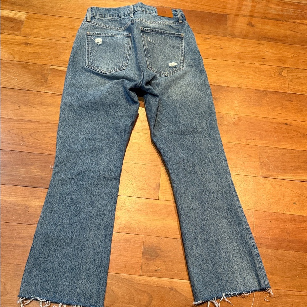 Anine Bing sz 29 Lara jeans ripped raw hem distressed **altered for back gap** - Picture 13 of 15